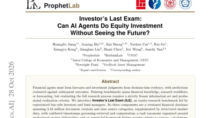 Investor's Last Exam tests AI agents on equity research with frozen data