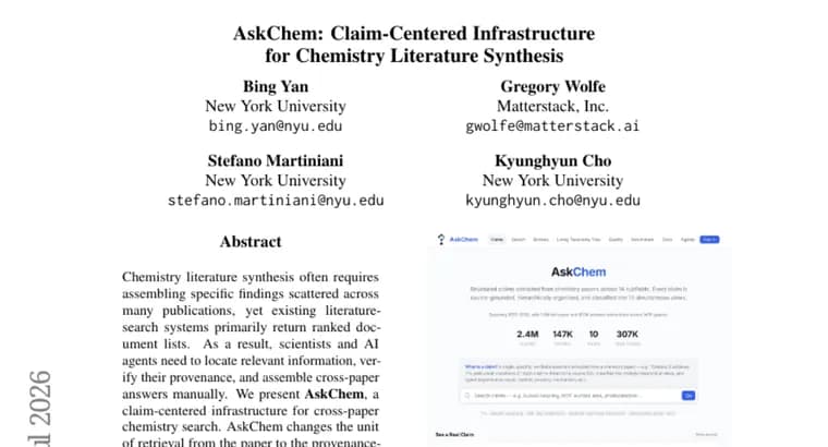 AskChem indexes 2.4M chemistry claims for AI agents