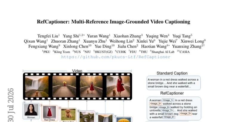 RefCaptioner grounds video captions in multiple reference images