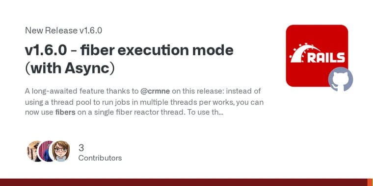 Solid Queue 1.6.0 adds fiber workers for Rails background jobs