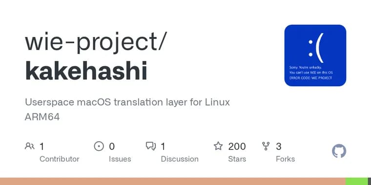 Kakehashi runs macOS ARM64 CLI binaries on Linux aarch64 natively
