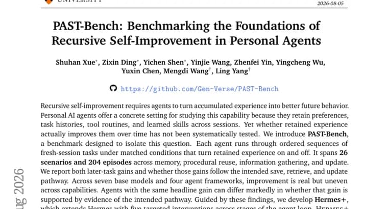 PAST-Bench tests whether AI agents actually learn from past sessions