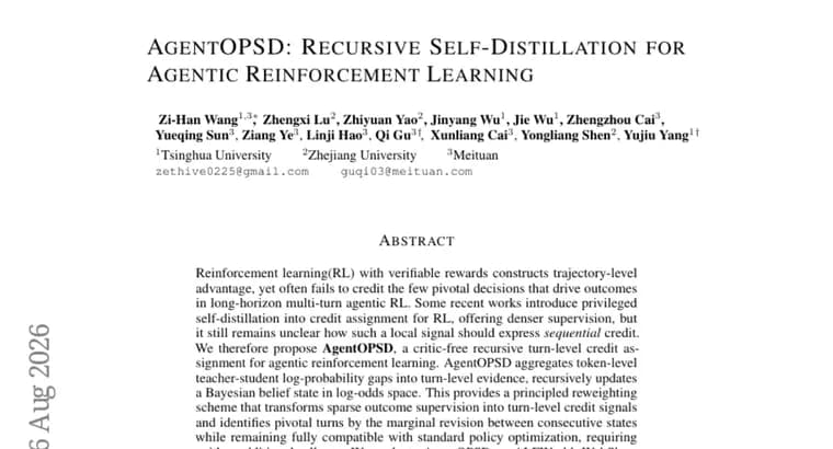 AgentOPSD sharpens credit assignment in agentic RL
