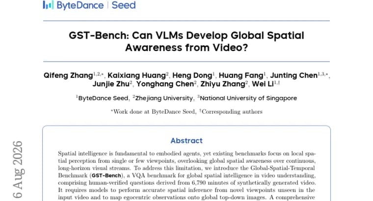 GST-Bench finds VLMs score 42.68 against humans' 79.08 on spatial reasoning