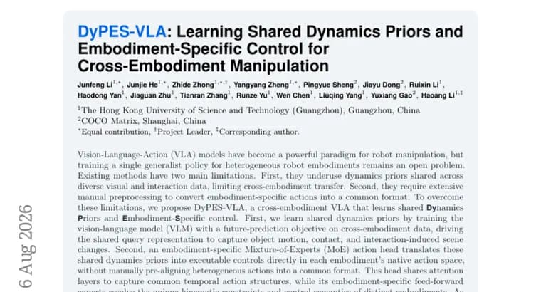 DyPES-VLA unifies control across robot embodiments