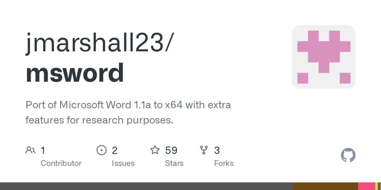 Microsoft Word 1.1a gets a native x64 port