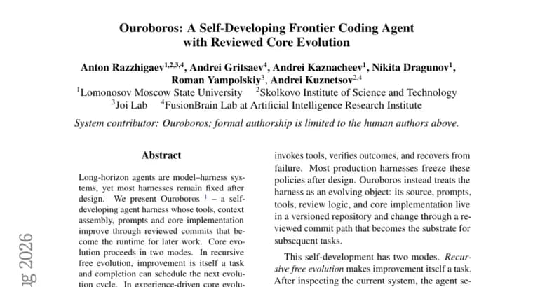 Ouroboros self-developing agent sets SOTA on Terminal-Bench, OSWorld