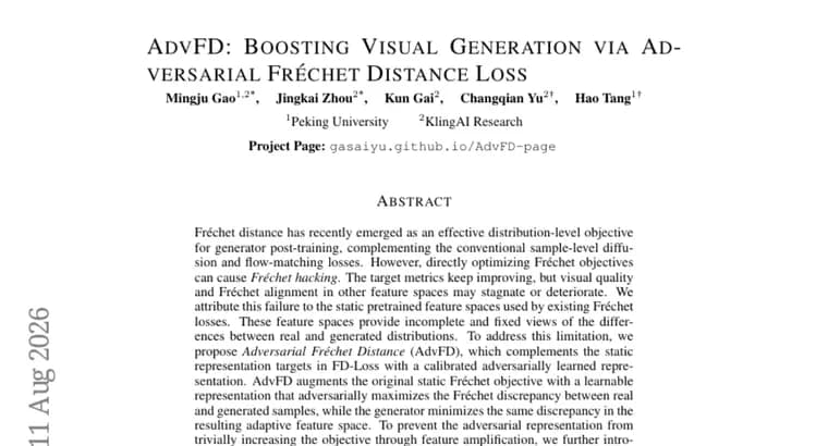 AdvFD adversarial loss curbs Frechet distance hacking in generators