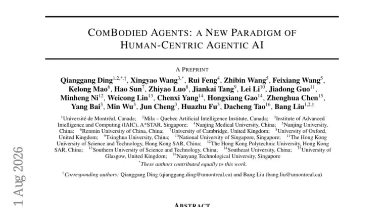 Combodied Agents paradigm puts a person's state, not tasks, at the center of AI