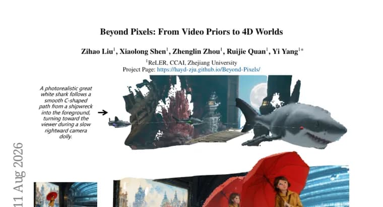 Latent-to-4D generates 4D scenes directly from video model latents