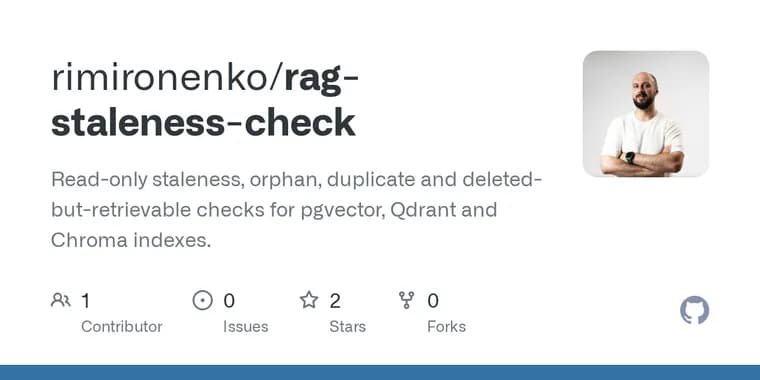 rag-staleness-check flags stale, orphaned and duplicate RAG vectors