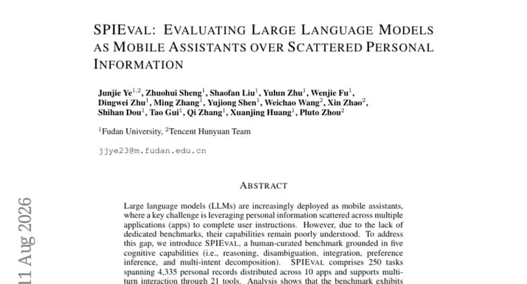 SPIEval benchmark finds mobile AI assistants top out at 57% accuracy