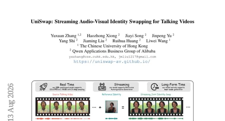 UniSwap streams joint face and voice swaps in talking videos