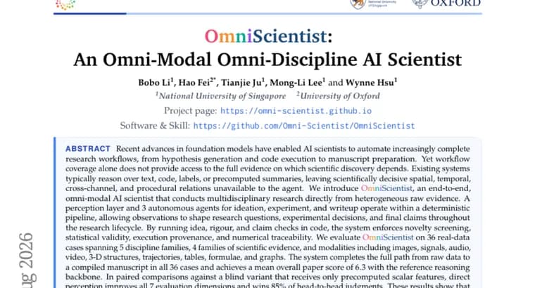 OmniScientist perceives raw data instead of summaries