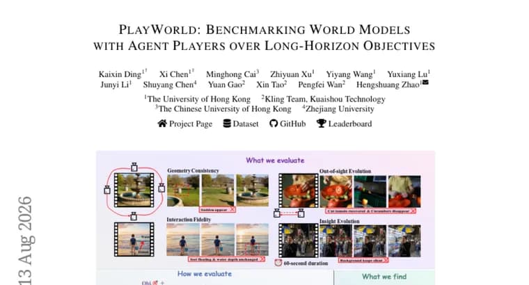 PlayWorld benchmark finds video world models unreliable over long horizons