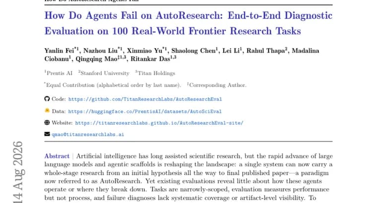 New benchmark maps 45 failure patterns in AI research agents