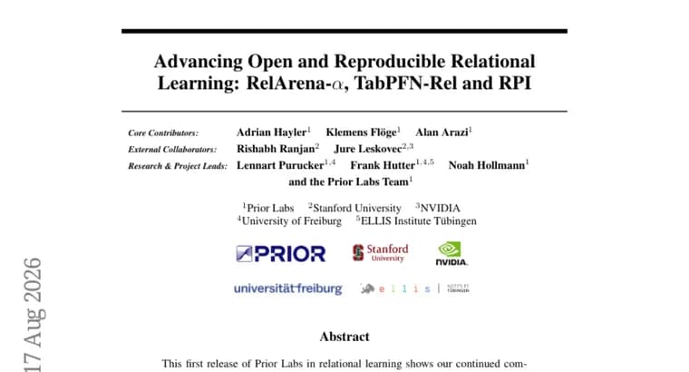 Prior Labs open-sources RelArena-α, TabPFN-Rel and RPI for relational learning