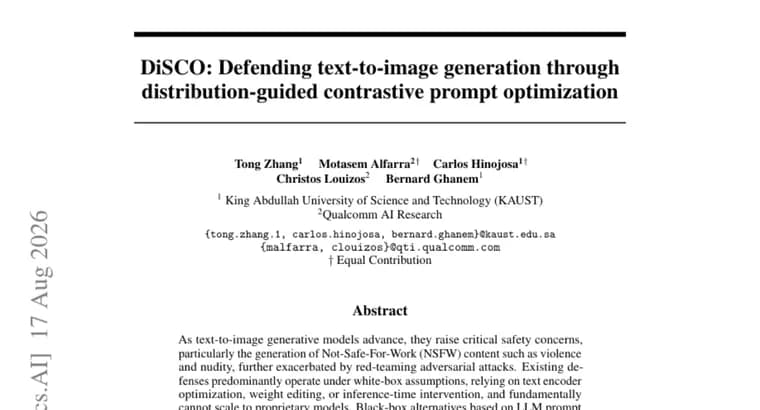 DiSCO cuts NSFW attack success rate by up to 37.7% in text-to-image models