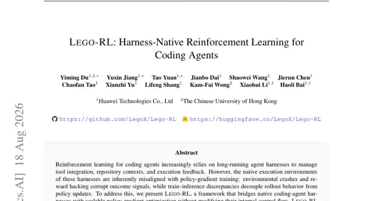 LEGO-RL lifts SWE-bench Verified scores on Claude Code, OpenCode and OpenHands SDK