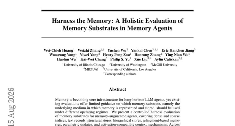 Memory substrates for LLM agents: no single winner, study finds