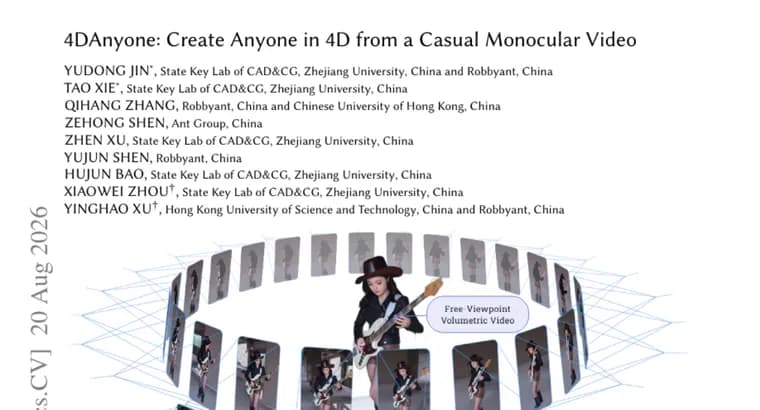4DAnyone reconstructs 4D humans from a single casual video