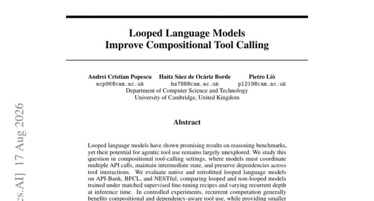 Looped language models improve multi-step tool use, study finds
