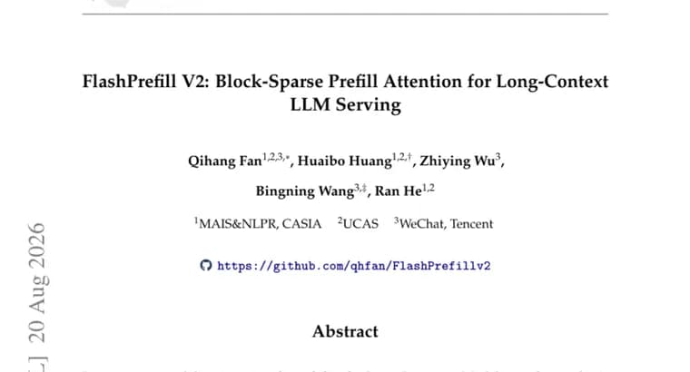 FlashPrefill V2 speeds up long-context LLM prefill up to 47x
