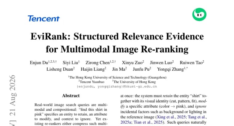 EviRank re-ranks images by checklist, not black-box embeddings