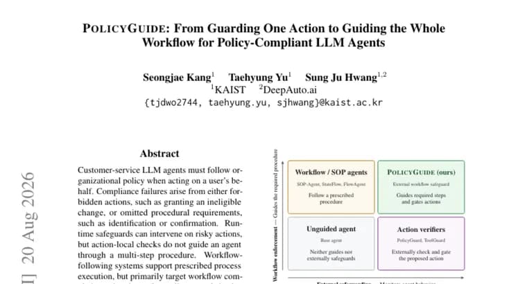 PolicyGuide compiles policy into workflow graphs for compliant LLM agents