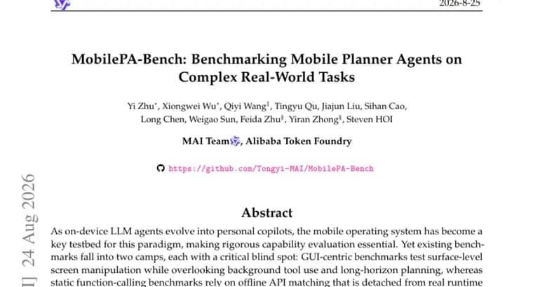 MobilePA-Bench tests whether LLM agents can actually plan on a phone