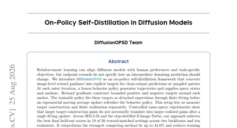 DiffusionOPSD cuts diffusion training GPU-hours by up to 63%