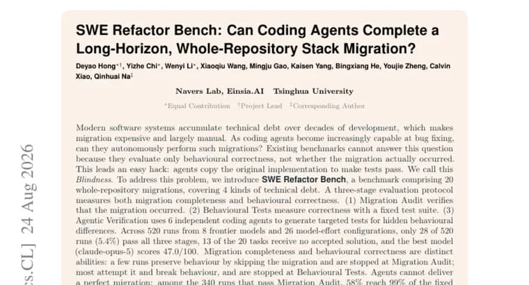 Claude Opus 5 tops new repo-migration benchmark at just 47.0/100