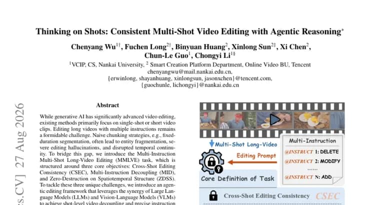 MMLVE-Agent combines LLMs and VLMs for consistent multi-shot video editing