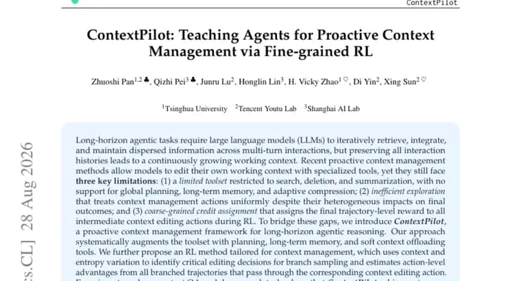 ContextPilot teaches agents proactive context management via RL