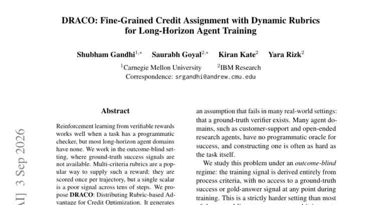 DRACO turns one rubric score into per-step credit for AI agents