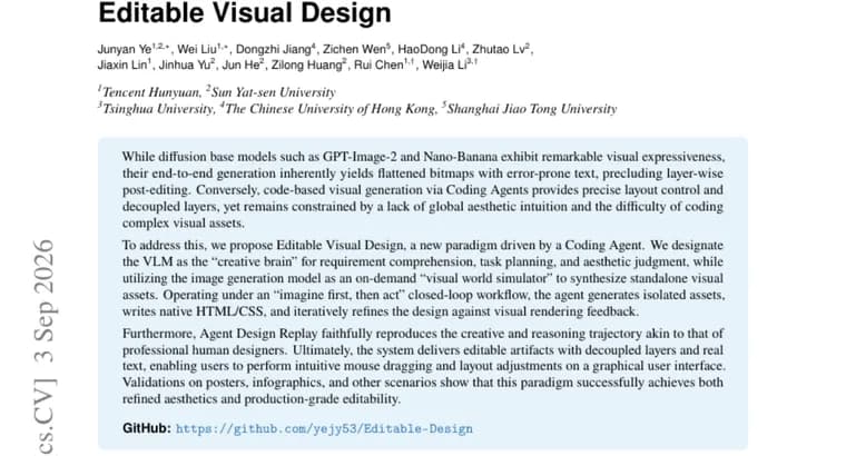 Editable Visual Design turns AI-generated posters into editable layers