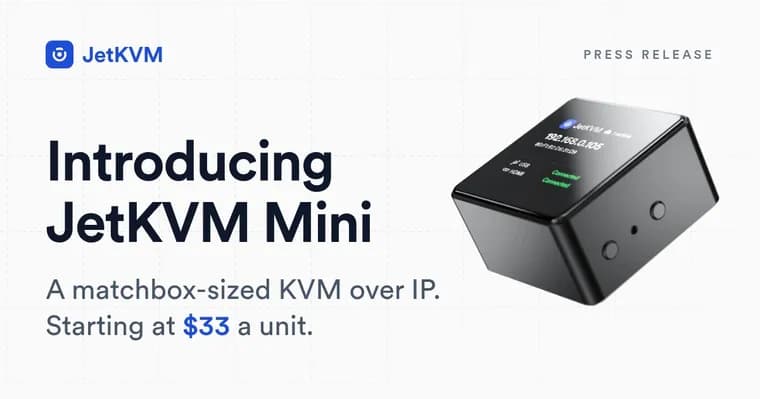 JetKVM ships JetKVM Mini, a matchbox-sized KVM from $33