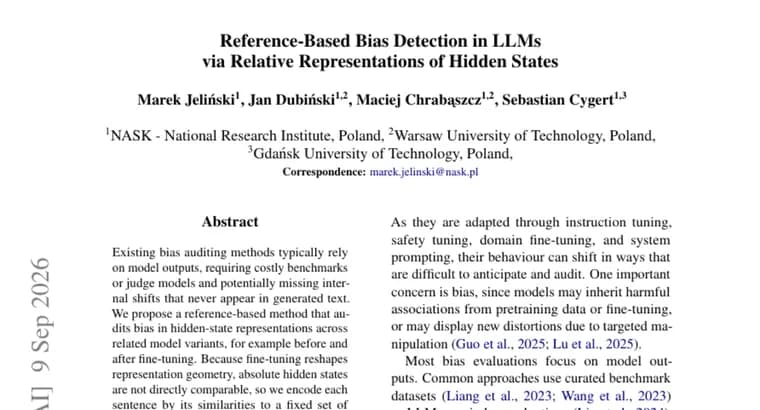 New method audits LLM bias from hidden states, not outputs