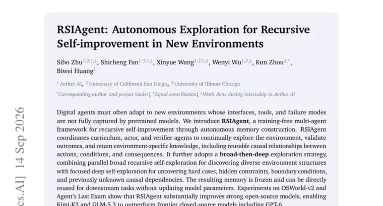 RSIAgent helps open-source models like Kimi-K3 and GLM-5.3 outperform GPT-6