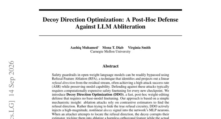 Decoy Direction Optimization blocks LLM refusal-ablation jailbreaks