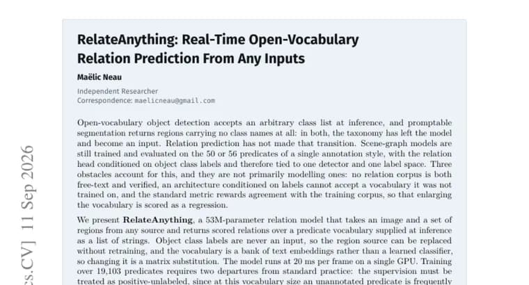 RelateAnything predicts scene relations from any vocabulary in 20ms