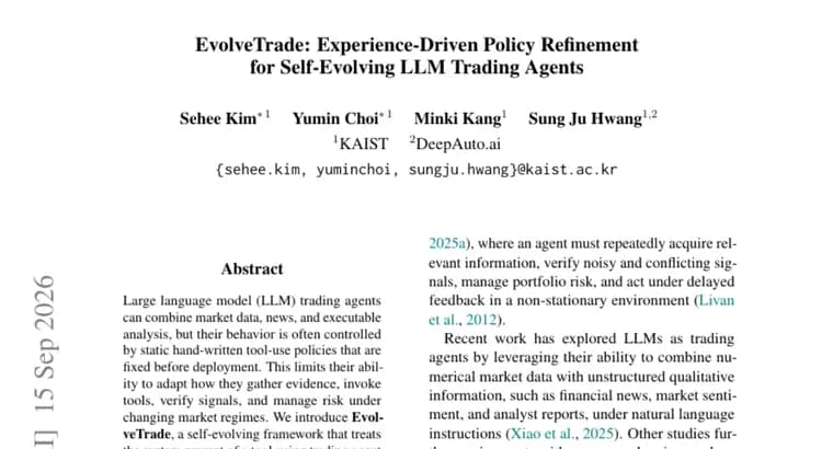 EvolveTrade gives LLM trading agents a self-updating policy