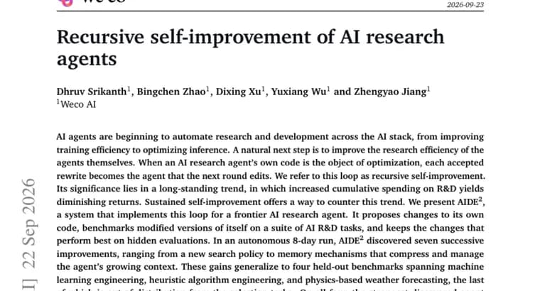 AIDE² rewrites its own code and generalizes to new tasks