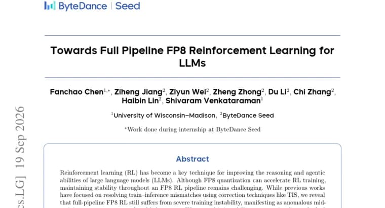 Researchers trace FP8 reinforcement learning instability to a clipping bug, fix it with Calibrated Clipping