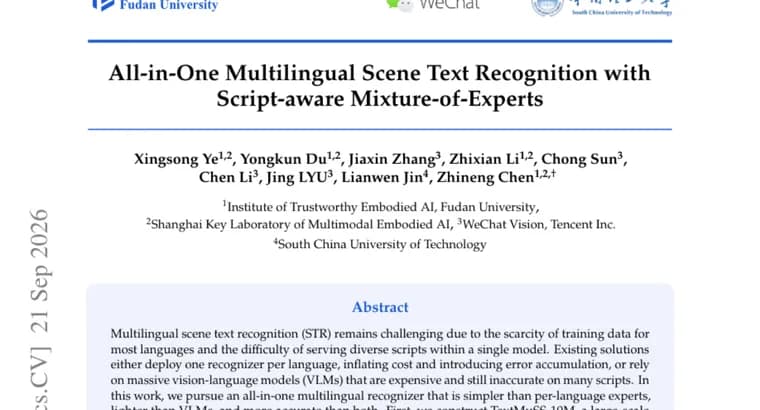 ScriptMoE brings script-aware mixture-of-experts to multilingual scene text recognition