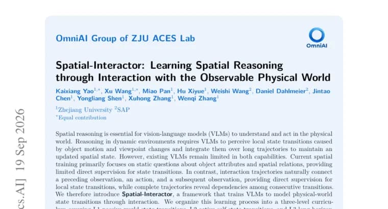 Spatial-Interactor trains vision-language models to track physical state changes