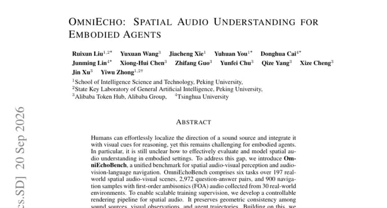 OmniEcho brings spatial audio understanding to embodied agents