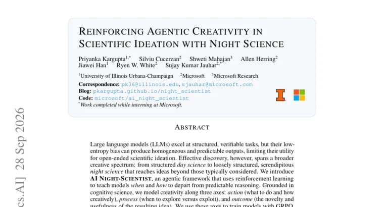 AI Night-Scientist uses GRPO to train LLMs toward more creative research ideas