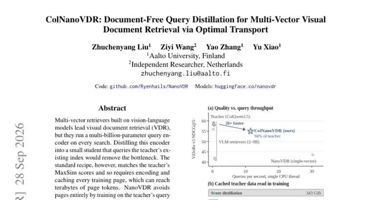 ColNanoVDR shrinks multi-vector document retrieval query encoders without using any pages