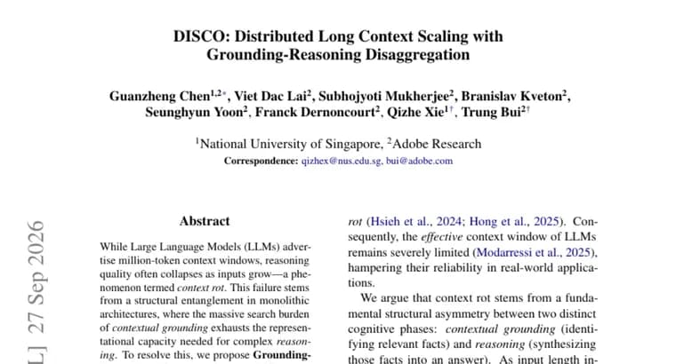 DISCO splits long context across worker LLMs to curb context rot